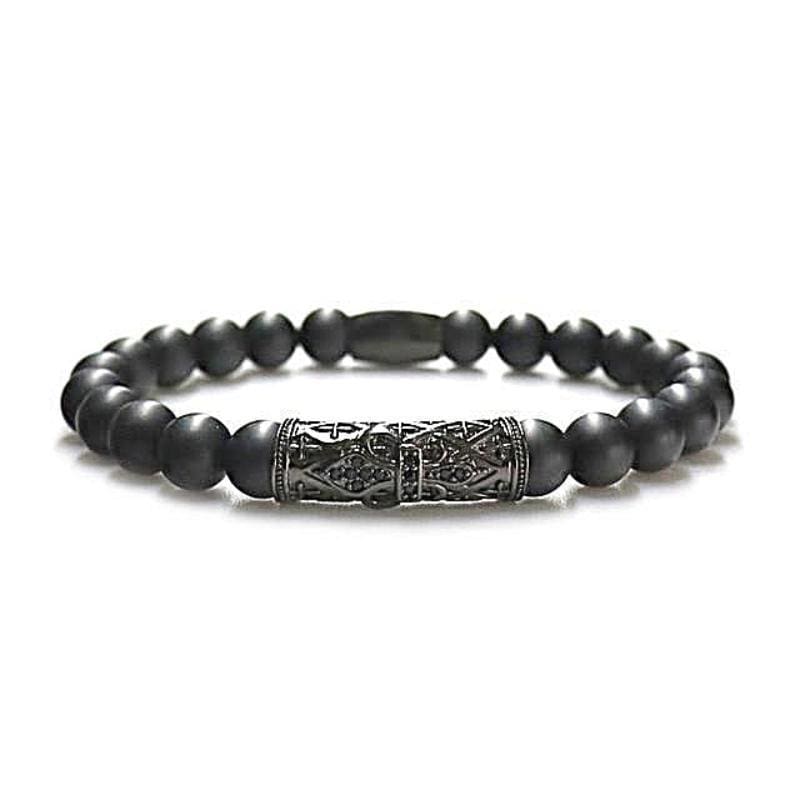 Macrame Black Onyx Beaded Bracelets Beaded Unique Leather Bracelets Black Small