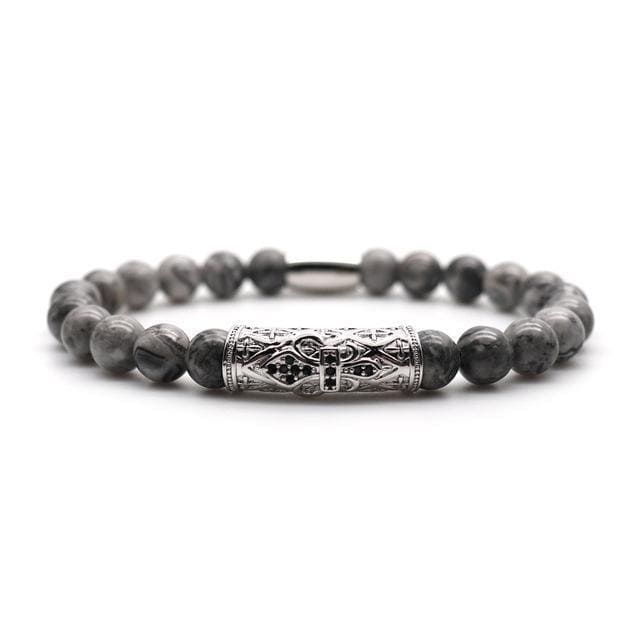 Macrame Grey Onyx Beaded Bracelets Beaded Unique Leather Bracelets Silver Small