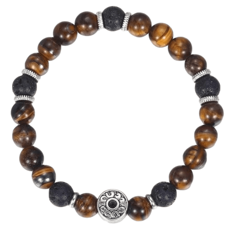 Tiger's Eye Tribal Beaded Bracelets Beaded Unique Leather Bracelets Adjustable Brown