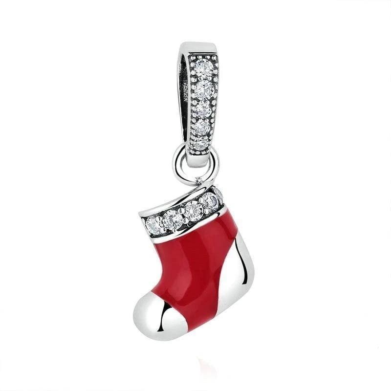 Christmas Stocking Charm Charms Unique Leather Bracelets Silver