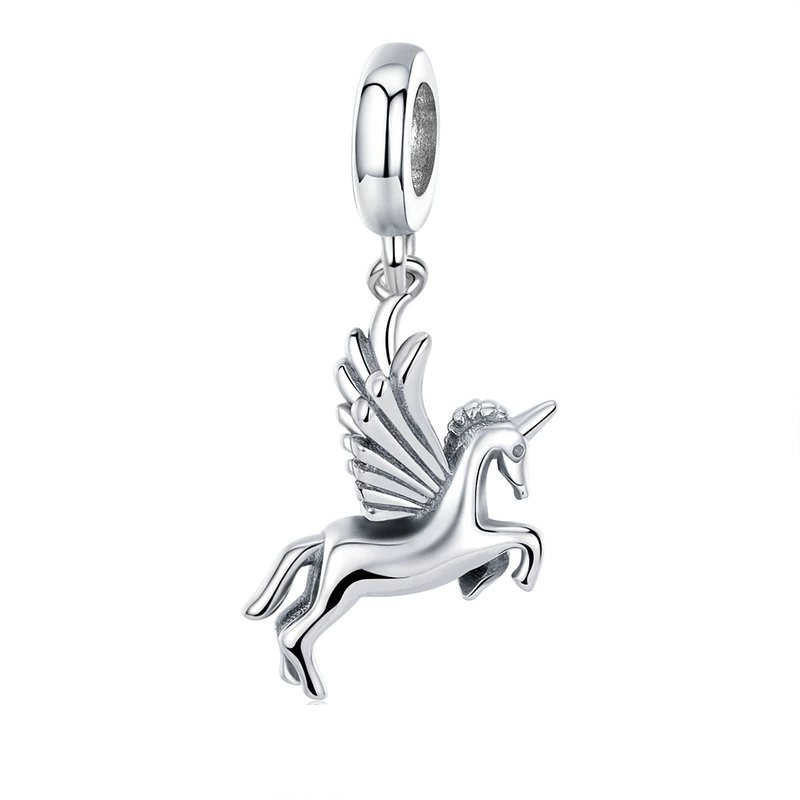 Classic Silver Unicorn Charm Charms Unique Leather Bracelets Silver