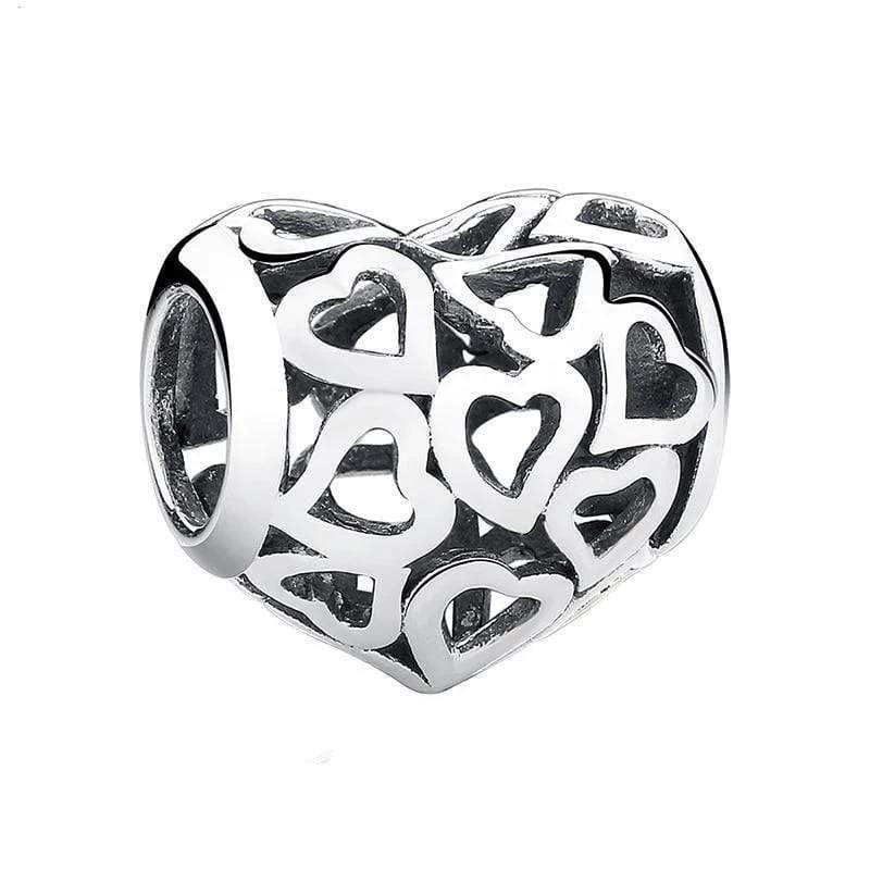 Classic Skeleton Heart Charm Charms Unique Leather Bracelets Silver