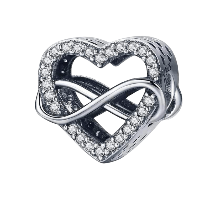 Endless Love Heart Charm Charms Unique Leather Bracelets Silver
