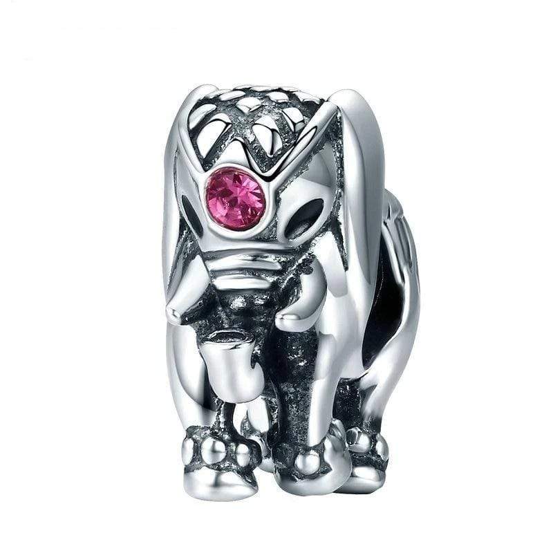 Flying Elephant Charm Charms Unique Leather Bracelets Silver