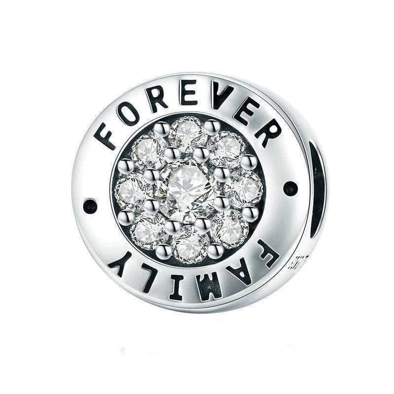 Forever Family Charm Charms Unique Leather Bracelets Silver