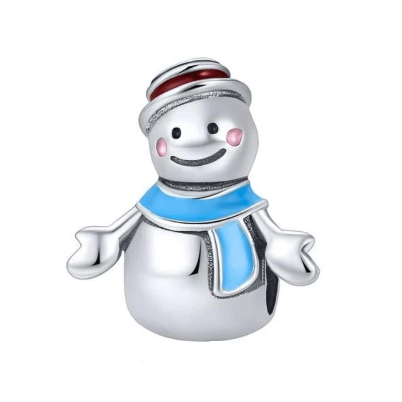 Happy Birthday Mr. Snowman Charm Charms Unique Leather Bracelets Silver