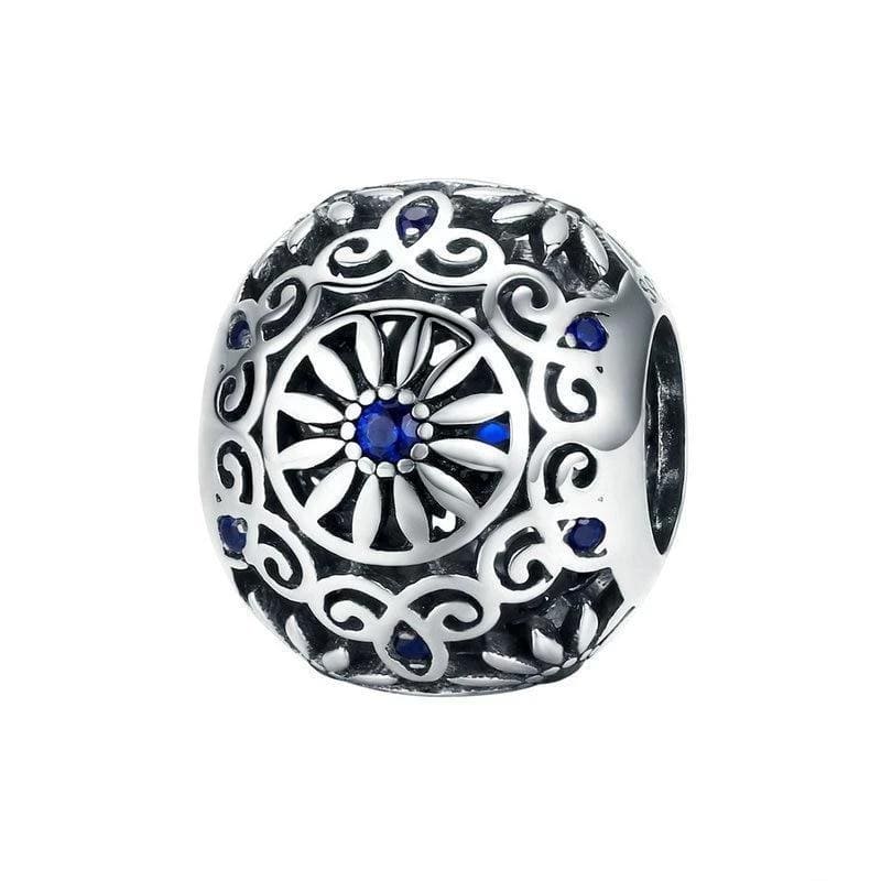 Intricate Lattice Charm Charms Unique Leather Bracelets Silver