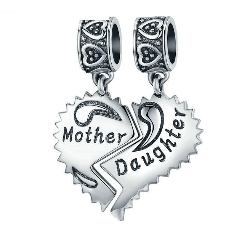 Mother Daughter Love Forever Charms Charms Unique Leather Bracelets Silver