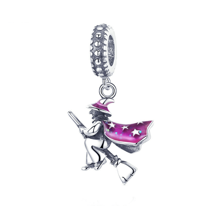 Magic Witch Charm Charms Unique Leather Bracelets Purple