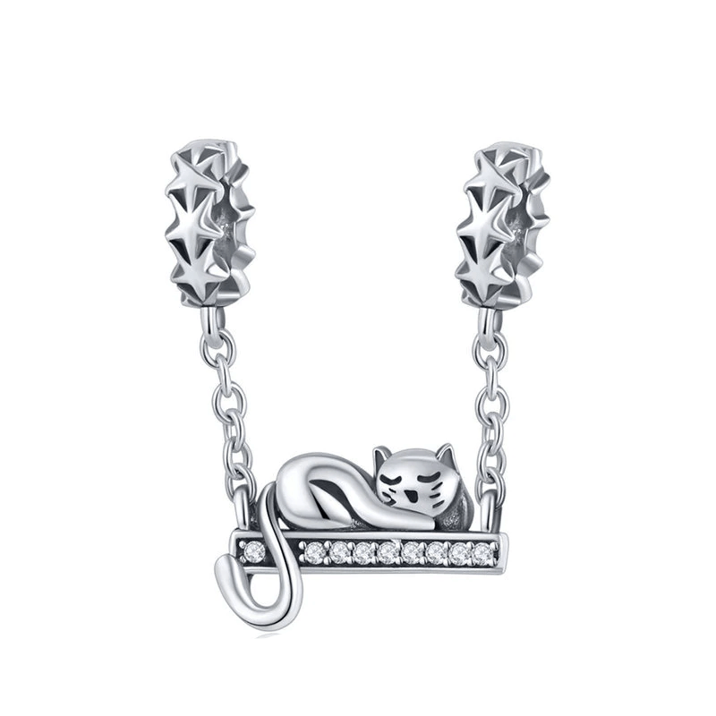 Royal Cat Bed Charm Charms Unique Leather Bracelets Silver