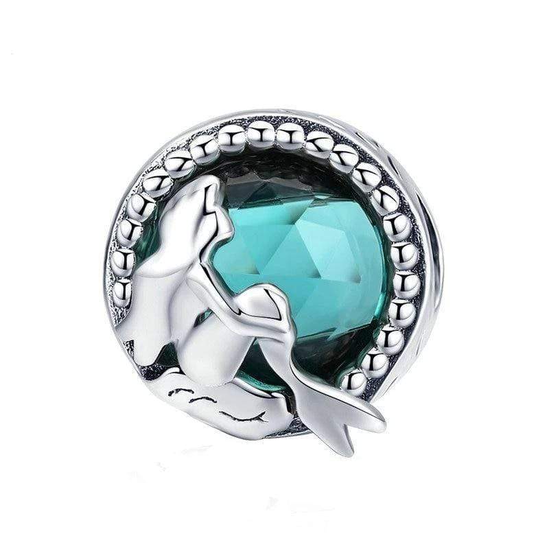 Whimsical Little Mermaid Charm Charms Unique Leather Bracelets Silver