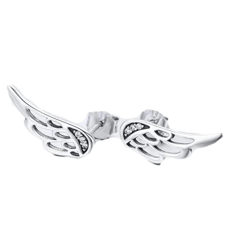 Magical Angel Wing Earrings Stud Unique Leather Bracelets Silver