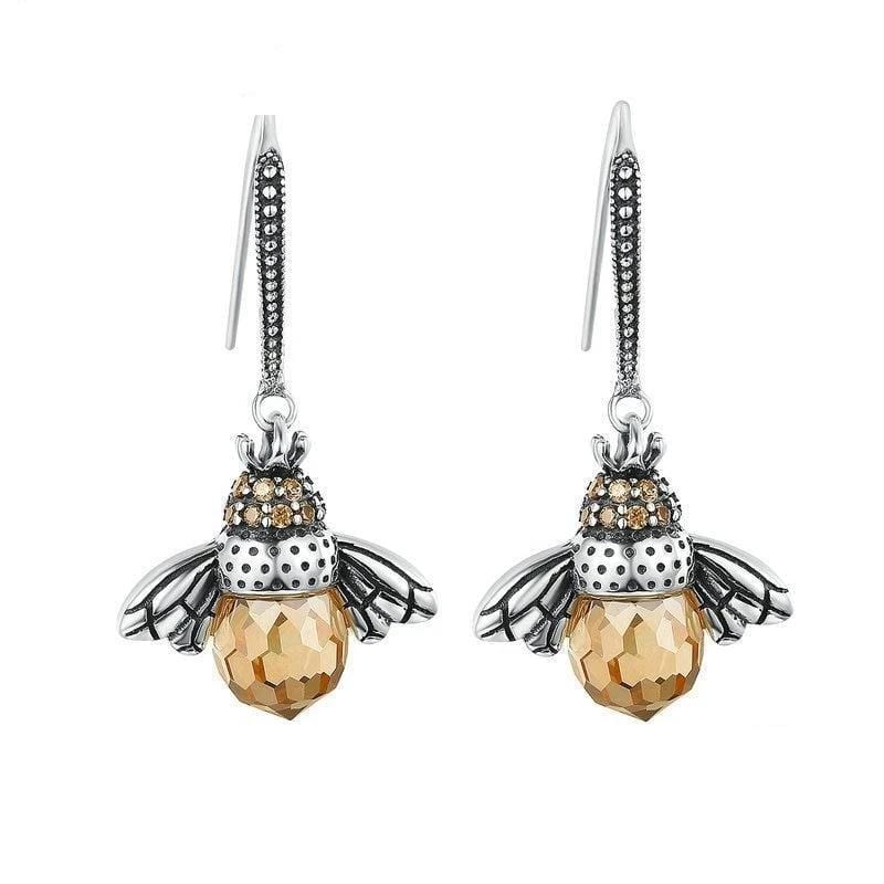 Classic Bumble Bee Earrings Drop Unique Leather Bracelets Silver