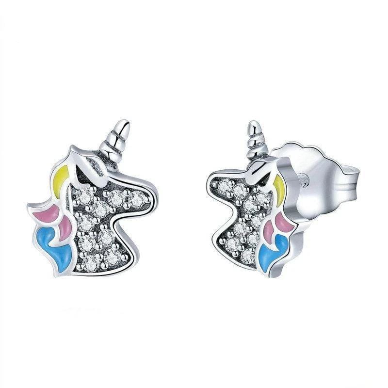 Classic Studded Unicorn Stud Earrings Stud Unique Leather Bracelets Silver