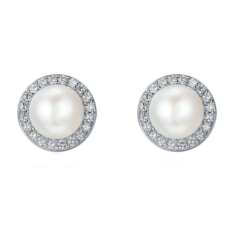 Fresh Water Pearl Stud Earrings Stud Unique Leather Bracelets White