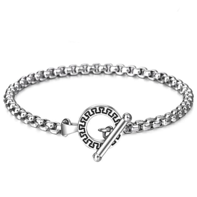 Silver Cuban Link Chain Mens Stainless Steel Bracelets Wide Link Chain Unique Leather Bracelets 20cm Silver