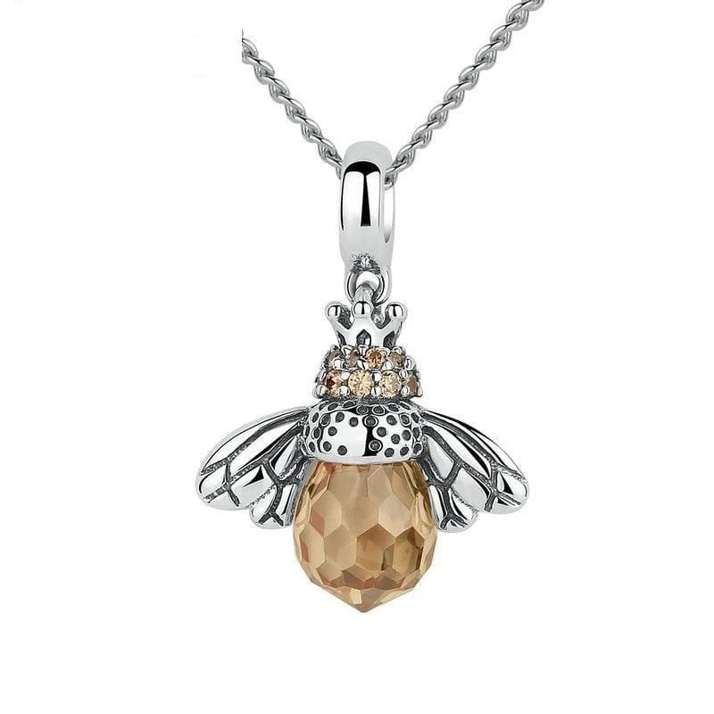 Classic Honey Bee Pendant Necklace Necklaces Unique Leather Bracelets Adjustable Silver