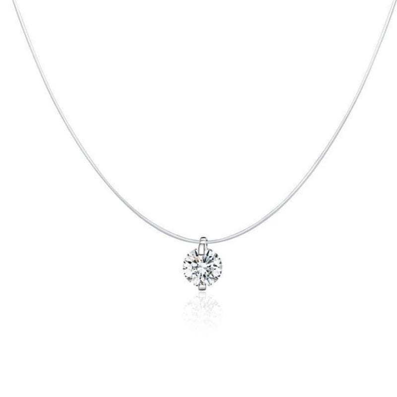 Invisible Chain Rhinestone Pendant Necklace Necklaces Unique Leather Bracelets Adjustable Silver