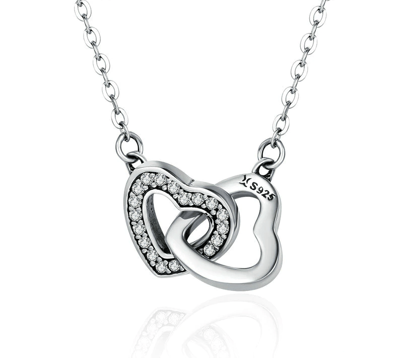 Womens Classic Connected Hearts Necklace Necklaces Unique Leather Bracelets Silver
