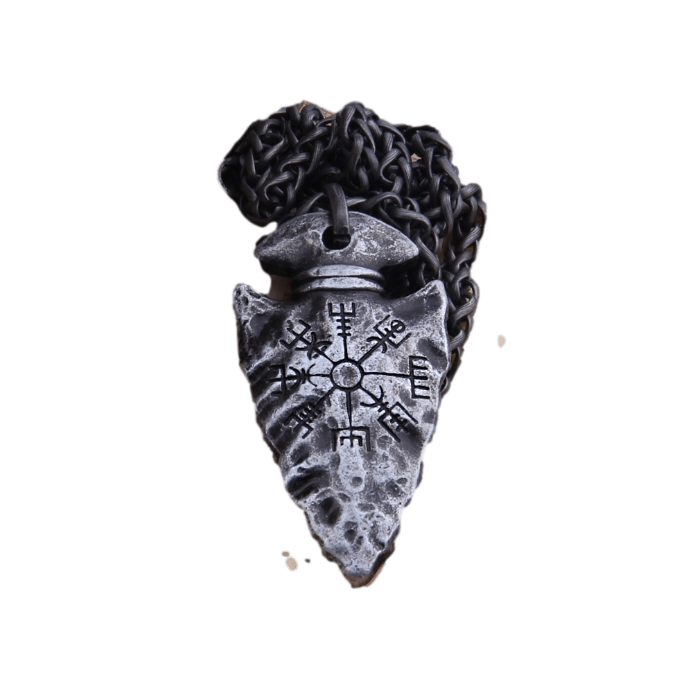 Viking Spear Pendant Necklace Pendant Unique Leather Bracelets Viking Vegvisir 70cm