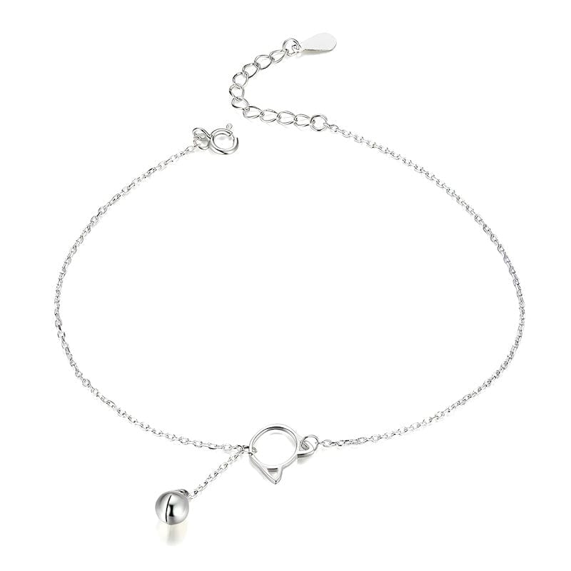 Anklets Bell And Cat Anklet Adjustable / Silver Unique Leather Bracelets