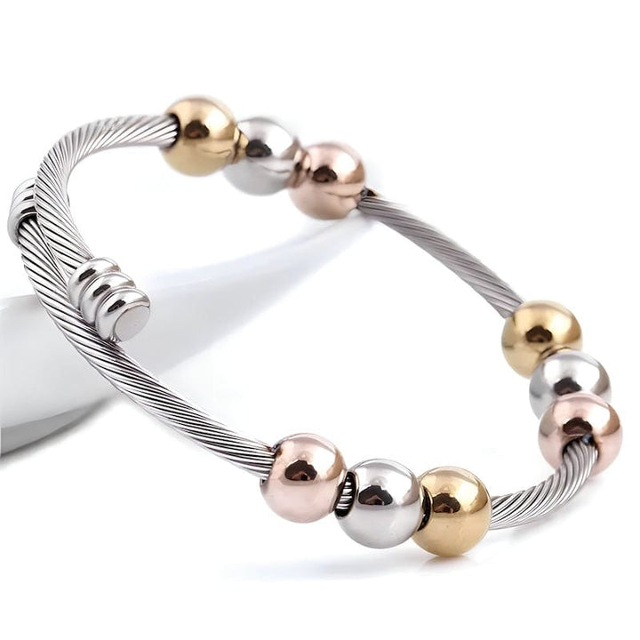 Cable Stretch Colorful Beads Cuff Bracelet bracelet by Unique Leather Bracelets