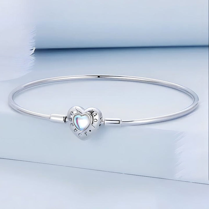 Forever Love Blue Heart Bangle Bracelet Bangle Unique Leather Bracelets   