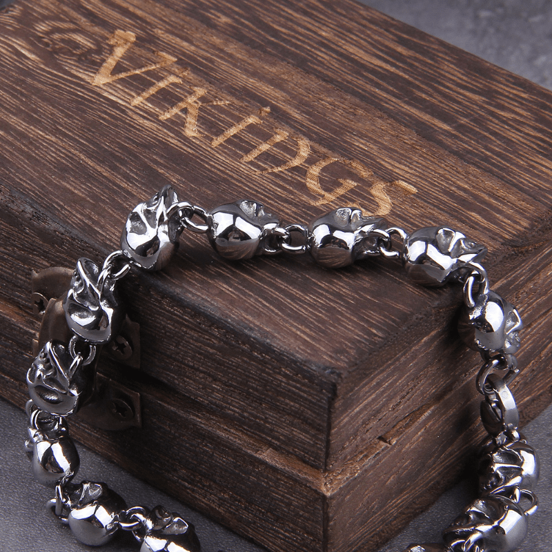 Bracelets Men Punk Skull Chain Bracelet