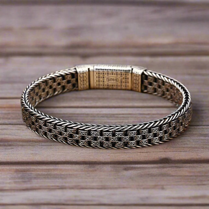 Men’s Bali style silver woven bracelet