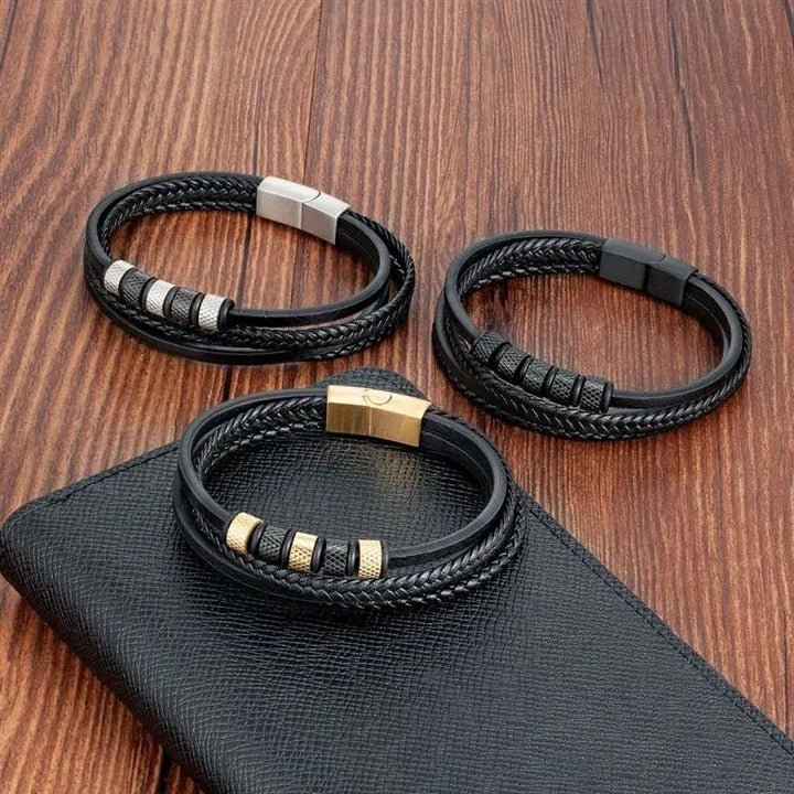 Multilayer Leather Bracelets for Men: Rugged and Refined Leather Unique Leather Bracelets   