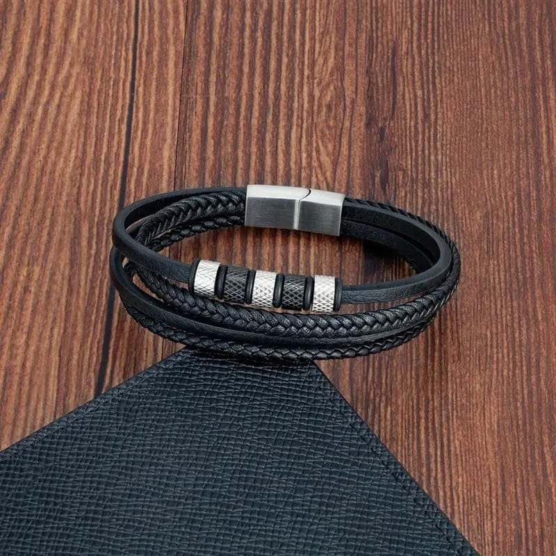 Multilayer Leather Bracelets for Men: Rugged and Refined Leather Unique Leather Bracelets   