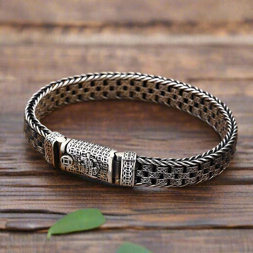 S925 Sterling Silver Woven Bali Bracelet bracelet by Unique Leather Bracelets