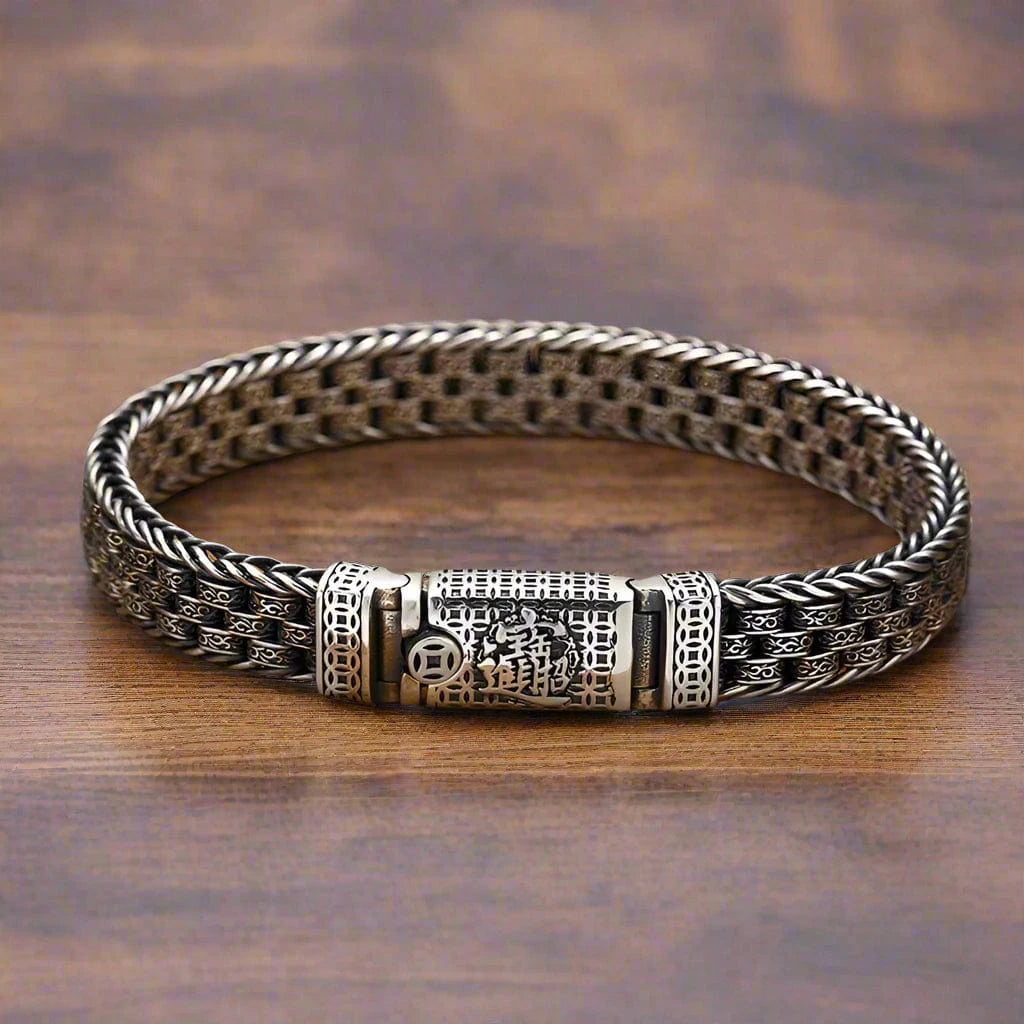 S925 Sterling Silver Woven Bali Bracelet bracelet by Unique Leather Bracelets