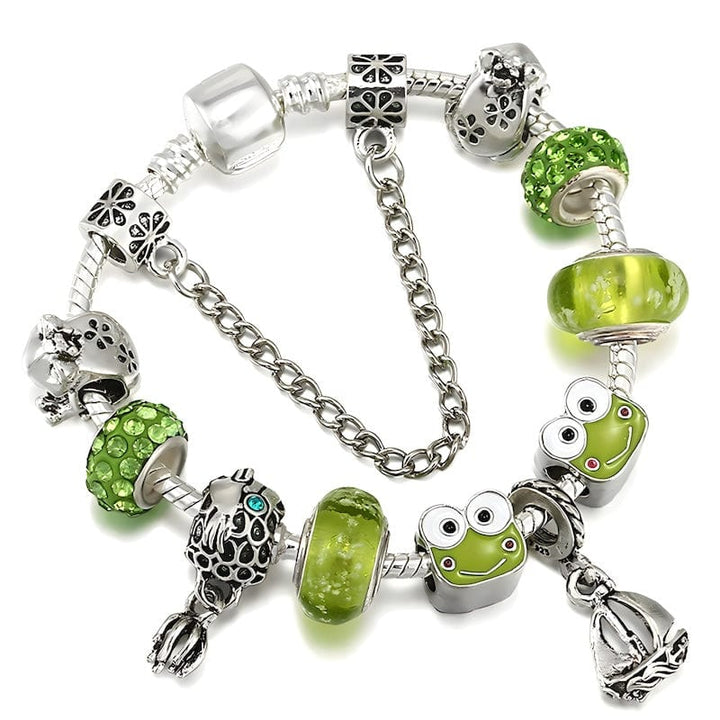 Green Frog Charm Bracelet bracelet by Unique Leather Bracelets