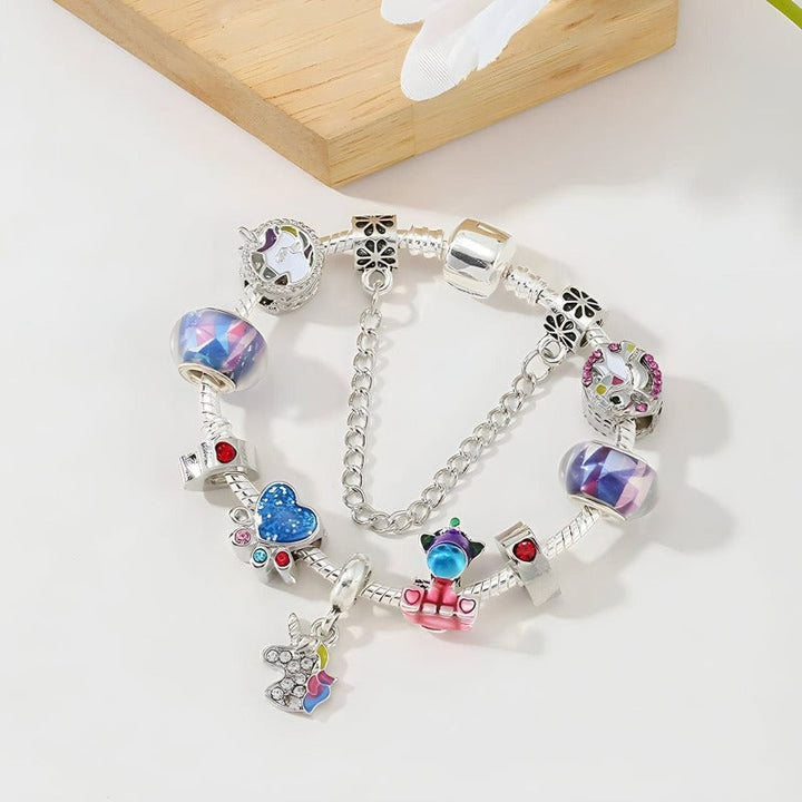 Heart Dog Paw & Unicorn Charm Bracelet Charm Unique Leather Bracelets   