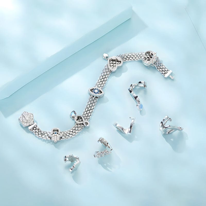 Eternal Love Clip Charm for Reflex Bracelet bracelet by Unique Leather Bracelets