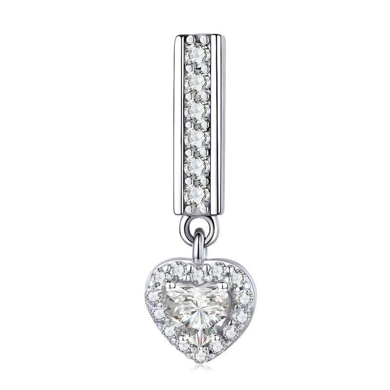 Sparkling Heart Charm for Reflex Bracelet Charms Unique Leather Bracelets Silver  