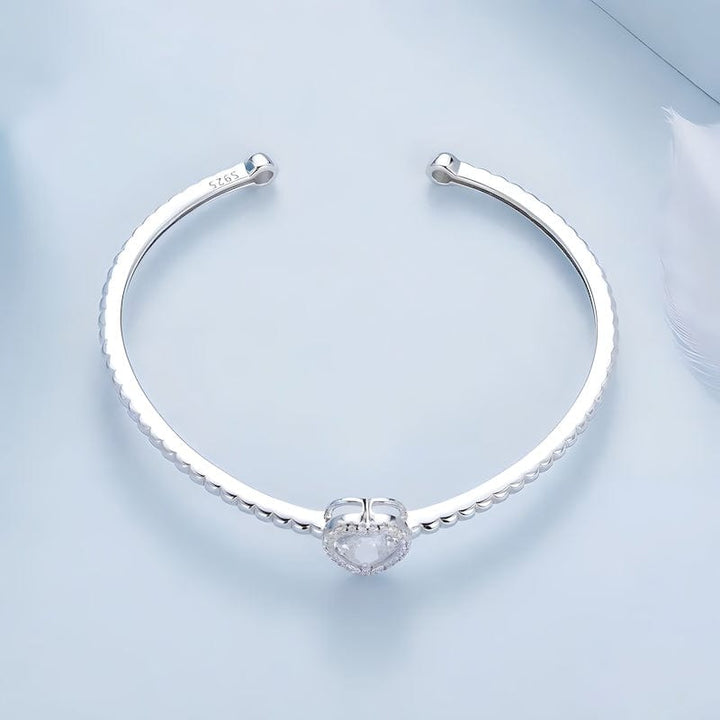 Heart Shaped Zircon Cuff Bracelet Cuff Unique Leather Bracelets   