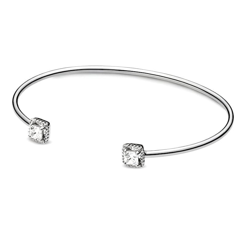 Shiny Square Open Cuff Bracelet bracelet by Unique Leather Bracelets