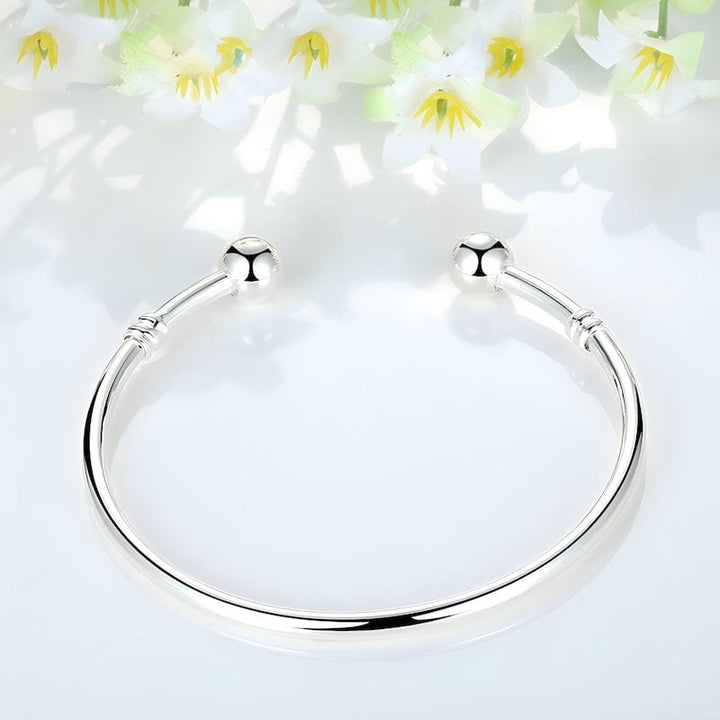 Cuff Simple Bead Cuff Bracelet Adjustable / Silver Unique Leather Bracelets
