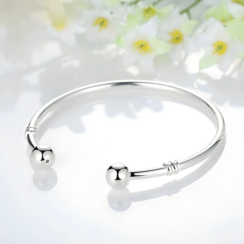 Cuff Simple Bead Cuff Bracelet Adjustable / Silver Unique Leather Bracelets