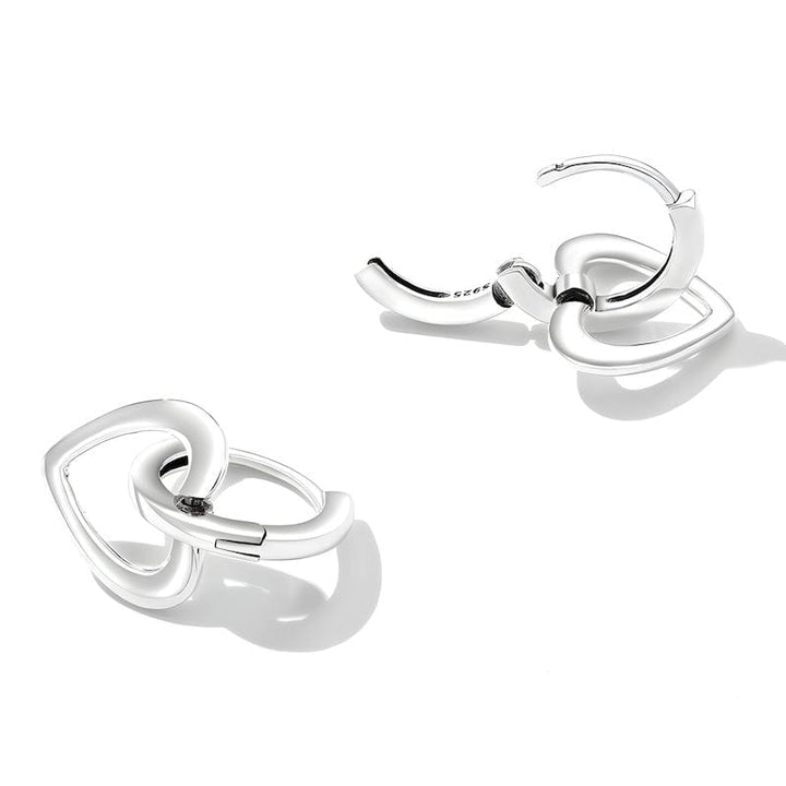 Simple Silver Love Heart Earrings bracelet by Unique Leather Bracelets