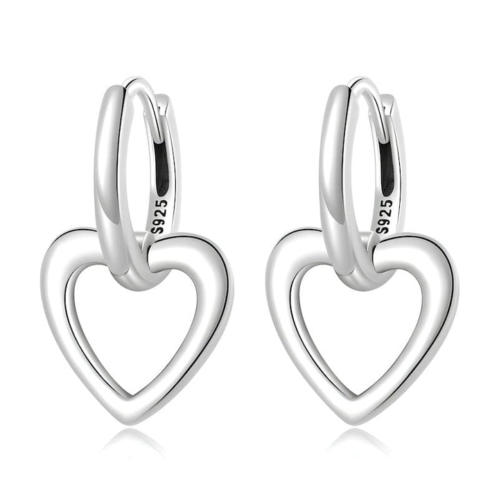 Drop Simple Silver Love Heart Earrings Silver Unique Leather Bracelets
