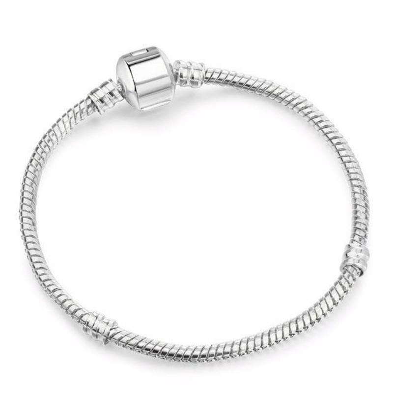 Classic Silver Bracelet (Free)  Unique Leather Bracelets Silver 17cm 