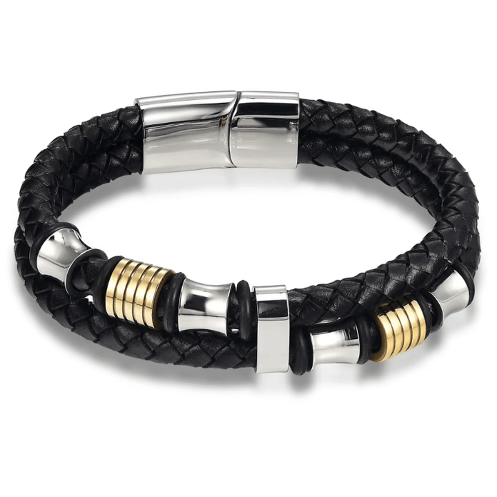 Leather Black Multi Strand Leather Bracelet for Men