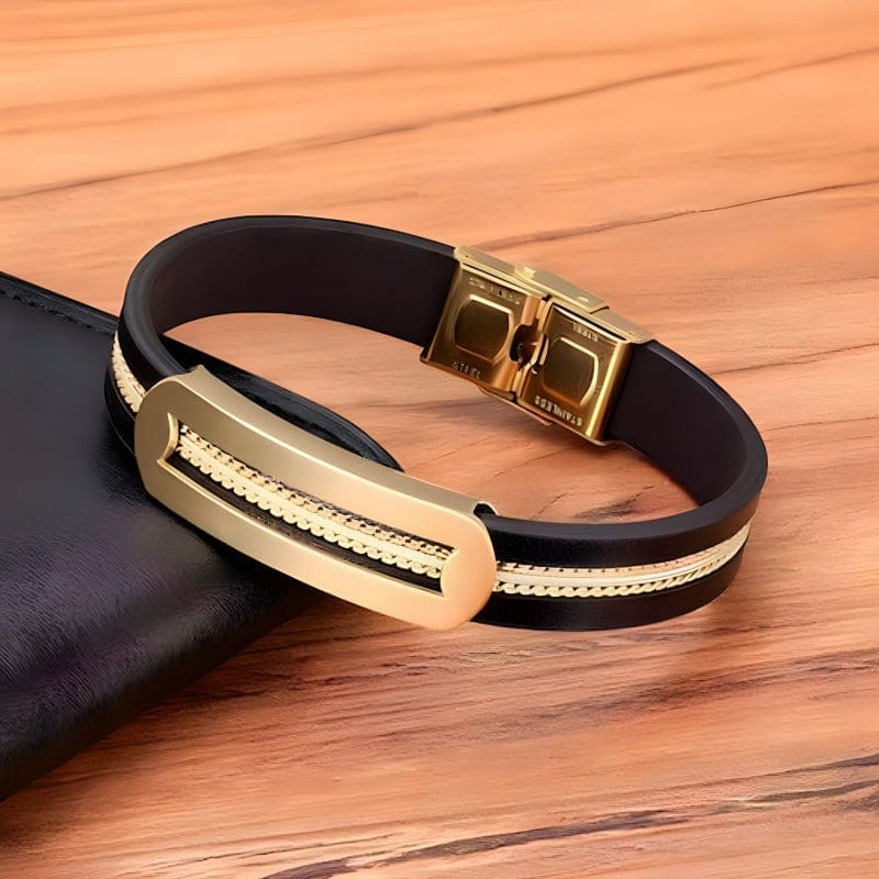 Chain Leather Design Combination Mens Bracelets bracelet by Unique Leather Bracelets