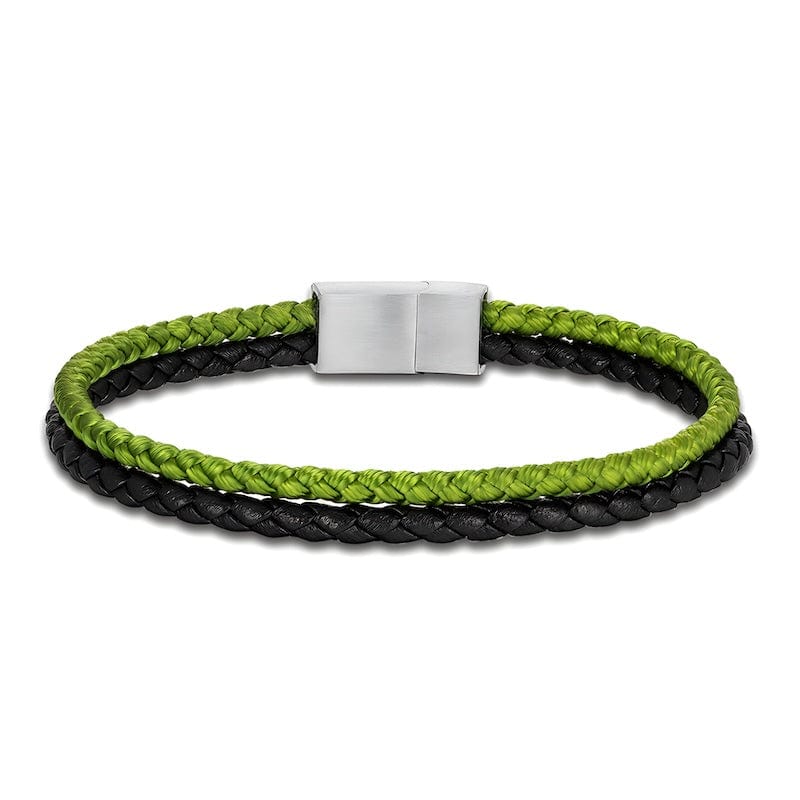 Double Color Strand Rope & Leather Bracelet bracelet by Unique Leather Bracelets