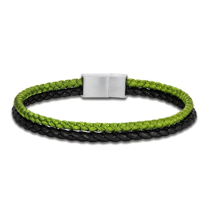 Double Color Strand Rope & Leather Bracelet bracelet by Unique Leather Bracelets