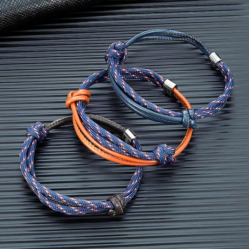 Fashion Sport Camping Rope Leather Bracelet Leather Unique Leather Bracelets   