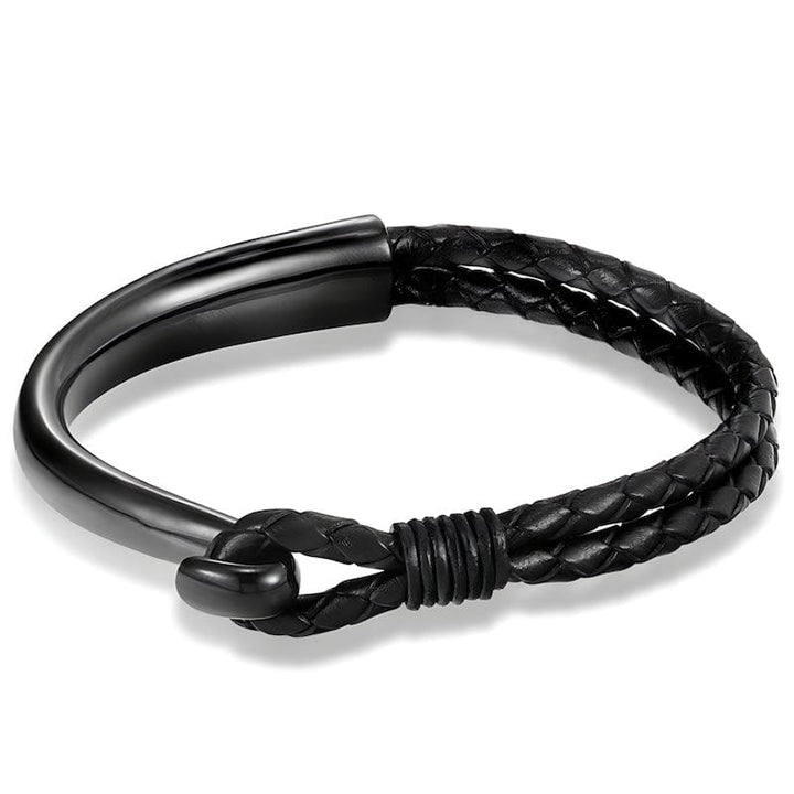 Mix of Steel & Leather Bracelet bracelet by Unique Leather Bracelets